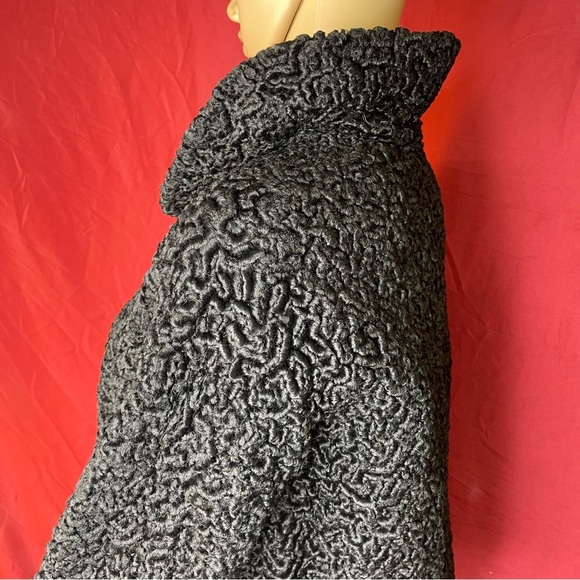 Vintage 1950’s The White House Curly Persian Lambs Wool Swing Coat Medium - Picture 6 of 12